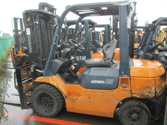 ขายฟอร์คลิฟต์ TOYOTA 7FG 25 เสา 3 ท่อน สูง 4.5 เมตร เกียร์ MT  สภาพพร้อมใช้งาน (รับประกันเครื่องยนต์ 3 เดือน จัดส่งฟรีทั่วประเทศ)  สภาพเดิมแท้จากญี่ปุ่น   สีเดิมและตัวถังสภาพเดิมจากญี่ปุ่น