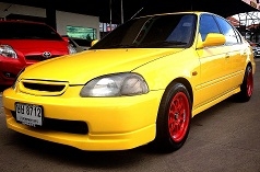 Honda Civic โฉมตาโต VTEC สีเหลือง แต่งซิ่ง สวยมากมาย