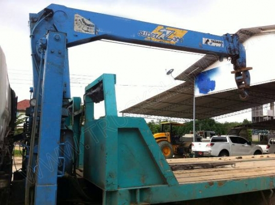 รถบรรทุก 10 ล้อท้ายลาด ติดเครน 3 ตัน ยี่ห้อ HINO