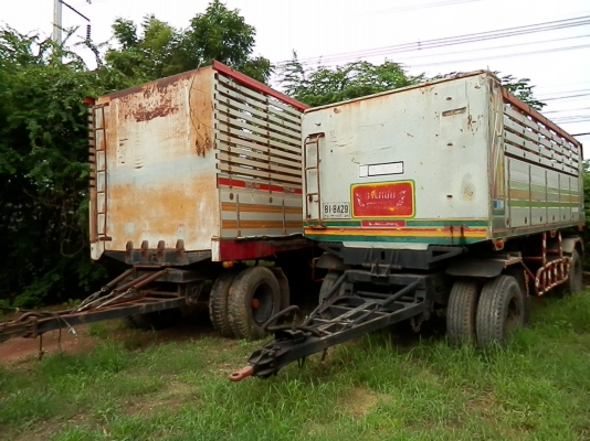 ลูกพ่วงดั้ม มิเนียม 2คาน ยาว 6 เมตร ยางพร้อมใช้ ส.สุชัย