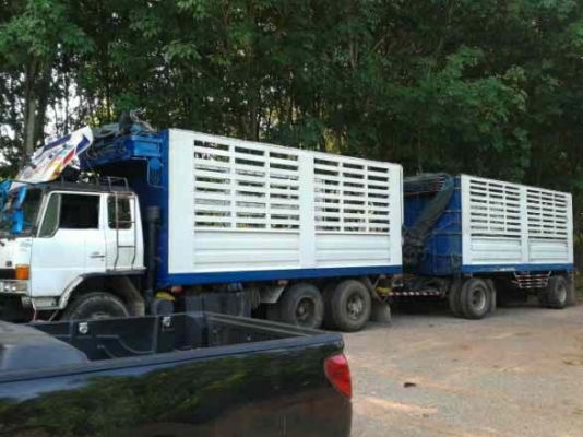 ขายรถ 18 ล้อพ่วงแม่-ลูกไม่ดัมพ์ HINO FL17 ลูกพ่วง 2 คานไม่ดัมพ์ ใส่เครื่อง EK100 260 แรงม้า กระบะเหล็กรั้วคอกเกษตรอู่พนัส กระบะตัวแม่ยาว 6 เมตร กระบะลูกยาว 6.50 เมตร ราคา 1000000