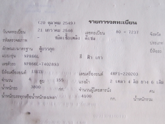 ปรับราคาใหม่ขายอีซูซุNPRเครื่อง120แรงม้า รหัสเครื่อง 4HF1