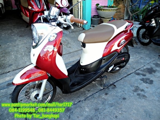 YAMAHA FINO สี แดง-ขาว ลาย Classic รุ่น TOP ปี 2012 ราคา 25,500 เท่านั้น