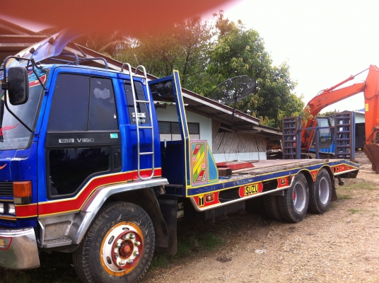 ขายด่วนรถเทเลอร์สิบล้อบรรทุกรถเกี่ยว ISUZU 2 เพลา เครื่อง 195 หัวตาหวาน พร้อมใช้งานได้่ทันที
