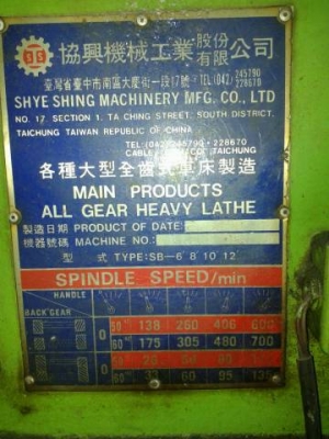 ขายแล้ว เครื่องกลึงของประเทศไต้หวัน 8 ฟุต 63000 บาท 081-8178813