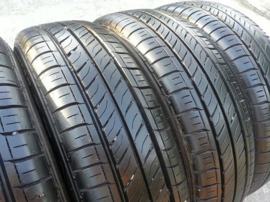 กะทะ14 4รู100 ดุมกลางใหญ่ + ยาง Dunlop 165/65/14 ปลายปี12 ถอดป้ายแดง