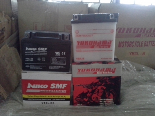 ดวนลดราคาแบตเตอรี่รถจักรยานยนต์  12 โวลล์ 4 แอมป์ (แห้ง) จาก 150 บ เหลอ 100 บาท