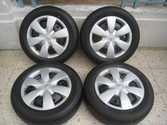 ขายกะทะล้อ Suzuki 4รู100+ ฝาครอบ + ยางป้ายแดง 175/65r15 มี 2ชุดครับ ปี1813,2013 (081-3747940)