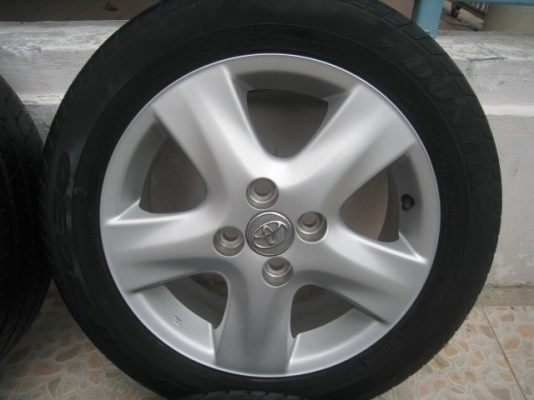 ขายล้อแม็ก Toyota vios 15"x5.5" et45 4รู100 + ยาง(081-3747940)