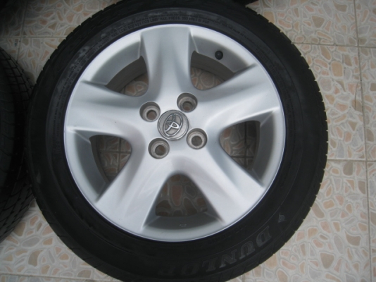 ขายล้อแม็ก Toyota vios 15"x5.5" et45 4รู100 + ยาง(081-3747940)