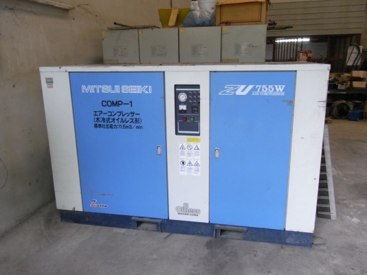 ขายปั๊มลมมือสอง เครื่องปั๊มลม MITSUI SEIKI ZU 755W