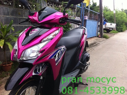 ขายhonda click  combi brake สีชมพูดำ ปี2555