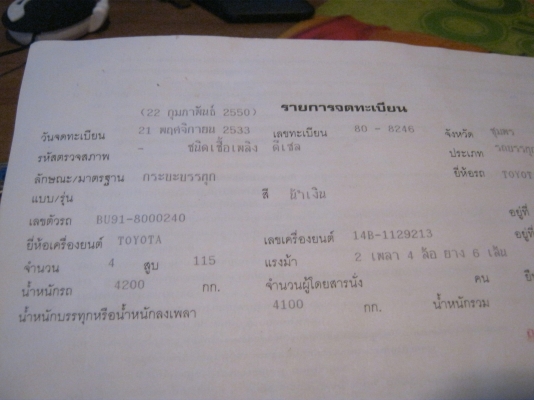 ขาย6ล้อดั้มโตโยต้า BU 91 14B 115 แรงม้าตัวใหญ่ 3 ใบปัดพร้อมใช้งาน ขาย6ล้อดั้มโตโยต้า BU 91 14B 115 แรงม้าตัวใหญ่ 3 ใบปัดพร้อมใช้งาน