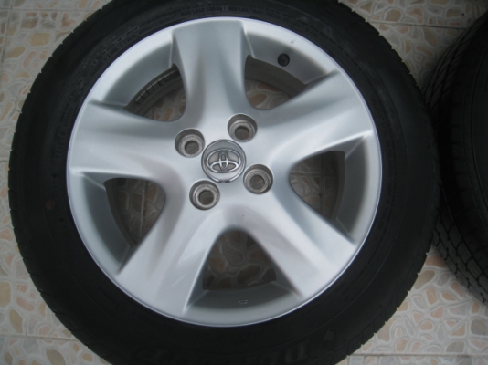 ขายล้อแม็ก Toyota vios 15"x5.5" et45 4รู100 + ยาง(081-3747940)
