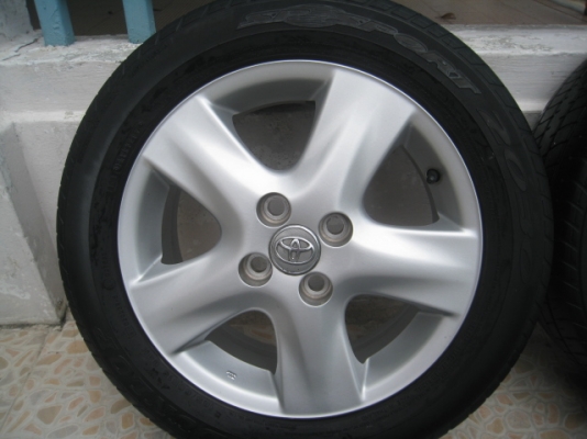 ขายล้อแม็ก Toyota vios 15"x5.5" et45 4รู100 + ยาง(081-3747940)