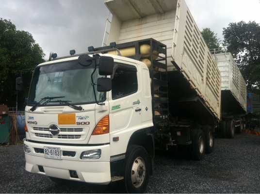 Hino. FM-2P. Ngv-100\% 360แรงม้า ดั้มแม่ลูกสามมิตร ลูก3เพลา