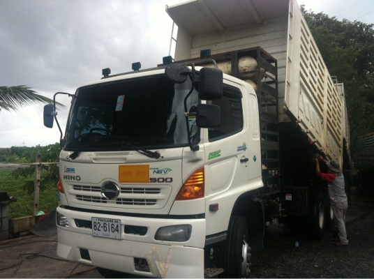 Hino. FM-2P. Ngv-100\% 360แรงม้า ดั้มแม่ลูกสามมิตร ลูก3เพลา