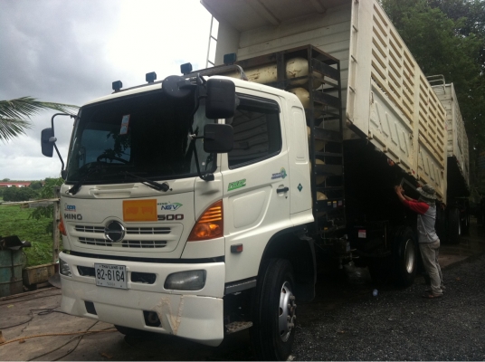 Hino. FM-2P. Ngv-100\% 360แรงม้า ดั้มแม่ลูกสามมิตร ลูก3เพลา