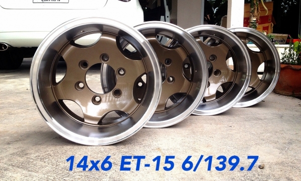ขายล้อขอบ 14x6 ออฟ-15 ใส่ 6 รูกระบะ ออฟลึกๆ ครับ