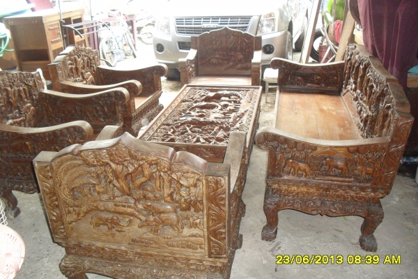 ขายชุดรับแขกไม้สักทอง