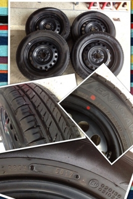 ล้อกระทะพร้อมยาง Dunlop 165/65/14 ปี12 ขอบ 14 4รู100