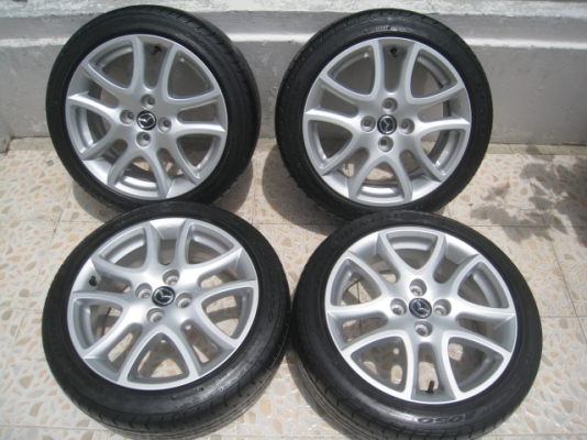 ขายล้อแม็ก Mazda 2 16"x6.5" et50 4รู100 + ยางปี 12 (081-3747940)
