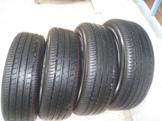 ขายล้อแม็กป้ายแดง Toyota vios 15"x5.5" et45 4รู100 +ยางปี2013  (081-3747940)