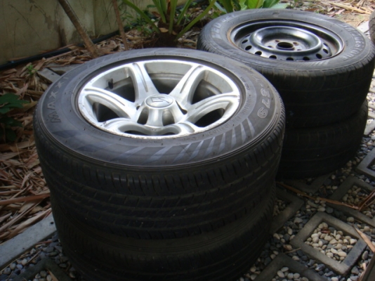 ขายถูกล้อ+ยางขอบ15ถอดจาก Vigo แม็ค2วง+กะทะ2วง