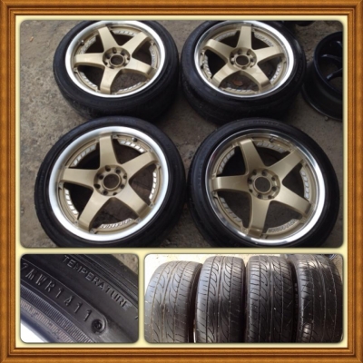 ขายแม็กมือ2ลาย Volk ขอบ17 4รู100+ ยางปี 11 ราคา9,900 บาทถูก