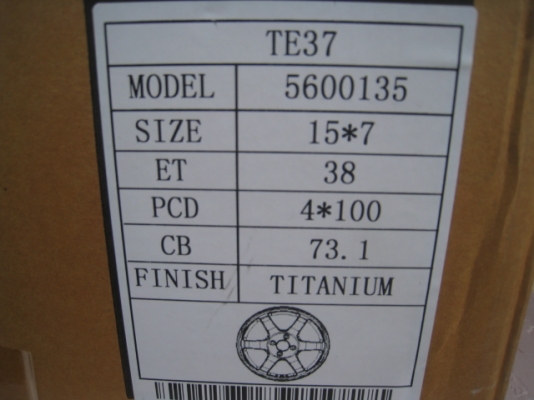ขายล้อแม็กใหม่ TE37 15"x7" et38 4 รู100 ล้อไม่เคยใช้งานครับ (081-3747940)