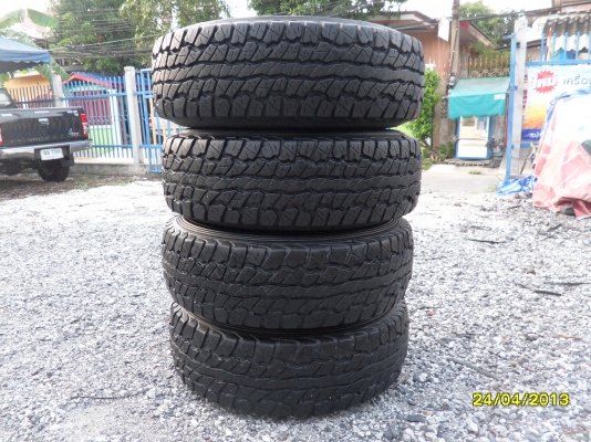 ขายแม็ก 6 รูขอบ 15 พร้อมยาง 30X9.50R15 ยางDUNLOPปี12  จำนวน 1 ชุด พร้อมน๊อต 24 ตัว