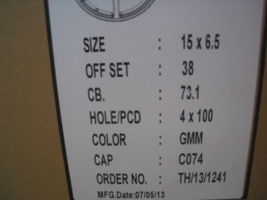 ขายล้อแม็กใหม่ Advan Racing RG3 15"x6.5" et38 4รู100 สีเทา ล้อใหม่ไม่เคยใช้งาน  (081-3747940)