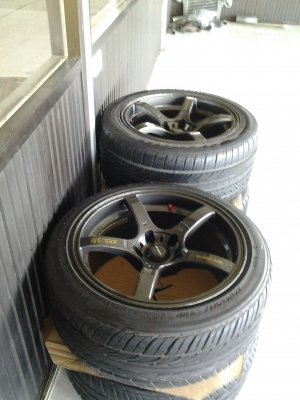 .<<ขายล้อแมค17>>Prodrive-go-05f 5รู114 เป็นงานกอบแท้.เกตุA หน้า8.5.ยาง225/45 หลัง9.5ยาง275/40สีกัลเทา ...