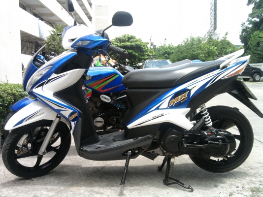 ขาย yamaha mio 125 mx ปี 54 สี่น้ำเงิน+ ขาว แม๊กดำ สภาพสวย