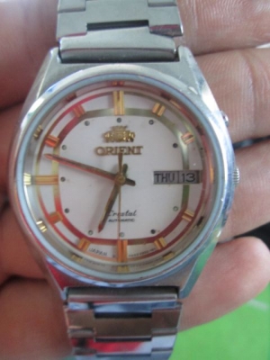 ORIENT ระบบออโต้ หน้าปัดขาวหลักทอง