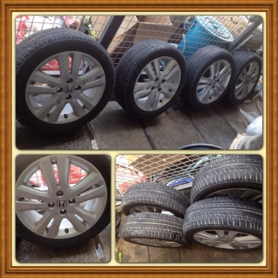 ขายแม็กเดิมขอบ16 ตัว Top Jazz 4/100 + ยาง ราคา 5,300 บ.ถูก