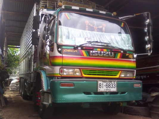 ISUZU DECA FVM 195 HP EURO1 ปี 47 สิบล้อเพลาเดียว กระบะมิเนียมคอกสูงเกษตรของอู่สิริชัยโคราช เครื่องแห้งดีแรงดี หัวบางเดิม ภายในสวยครบ แอร์ พวงมาลัยเพาเวอร์ ช่วงล่างแน่น เอกสารทะเบียนภาษีครบพร้อมโอนได้เลยครับ
