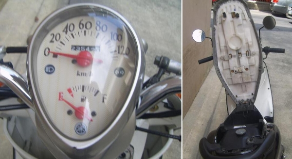 ขาย Yamaha Fino 115cc สีดำ ขาว จดทะเบียนปี47  พรบ.หมด ก.ค.56