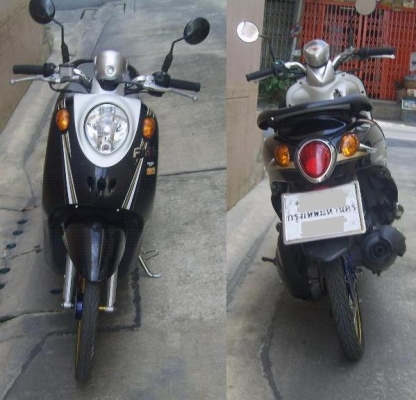 ขาย Yamaha Fino 115cc สีดำ ขาว จดทะเบียนปี47  พรบ.หมด ก.ค.56