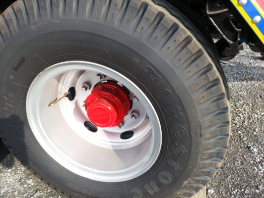 ขายรถหางพ่วงใหม่ดั้มยางฟายสโตนท้ายเปิดได้รางรถไฟ4นิ้ว