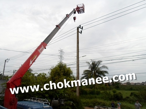 รถบรรทุกติดเครน มีป๊อกเก็ตเทปูน ให้เช่า