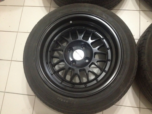 ขายแม็กซ์ stance wheels ขอบ15 กว้าง8  4/100+ ยาง ราคา 12,500 บาท