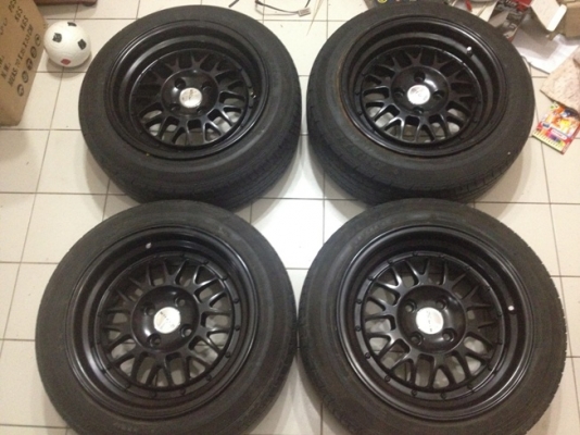 ขายแม็กซ์ stance wheels ขอบ15 กว้าง8  4/100+ ยาง ราคา 12,500 บาท