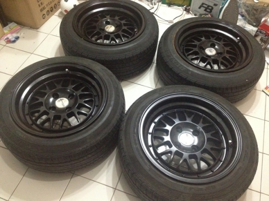 ขายแม็กซ์ stance wheels ขอบ15 กว้าง8  4/100+ ยาง ราคา 12,500 บาท