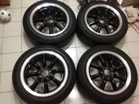 ขายแม็กซ์มือ2 ล้อกล้วย ขอบ15 กว้าง7 ออฟ 35 4/100+ ยางปี09 ราคา9,900 บาท