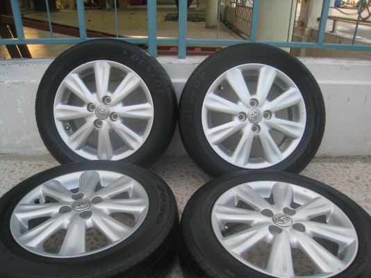 ขายล้อแม็กเดิม toyota vios 15"x5.5" 4/100 et45 +ยางปี09 (081-3747940)