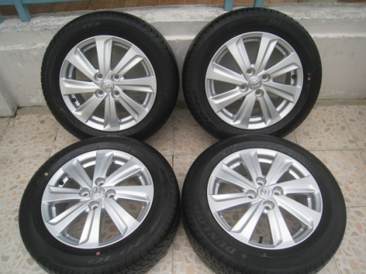 ขายล้อแม็ก Toyota vios ถอดจากรถป้ายแดง 15"x5.5" et45 4รู 100+ ยางปี 1813  (081-3747940)