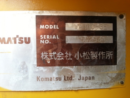 รถตักล้อยาง WA400-3E รถนำเข้าจากญี่ปุ่น  ตรวจเช็คสภาพเรียบร้อยแล้ว พร้อมใช้งาน  โทร.081-373-0559
