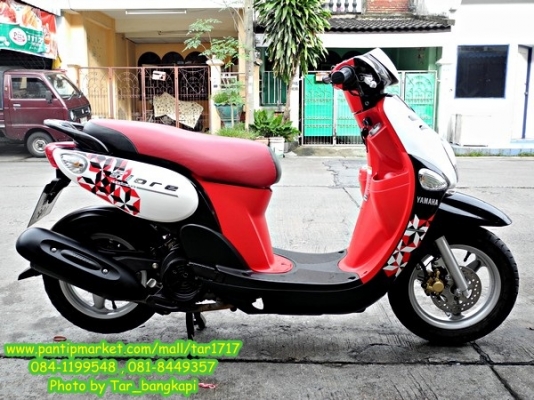 YAMAHA FIORE ลายใหม่ล่าสุด สี ขาว-แดง-ดำ ปี 2012 ราคา 26,900 เท่านั้น