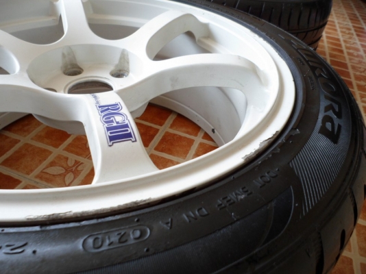 แม็ก RG II ขอบ18"(1คู่) พร้อมยาง245/45/18(ปี10 บวม1เส้น) 6500บ."แยกแม็ก5,000 /ยาง1,500 ครับ"